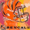 Abstract Cincinnati Bengals Team Helmet Diamond by numbers