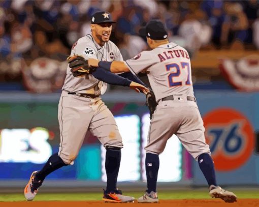 Aeesthetic Houston Astros Players Diamond by numbers