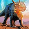 Triceratop Animal Diamond by numbers