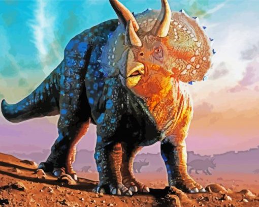 Triceratop Animal Diamond by numbers
