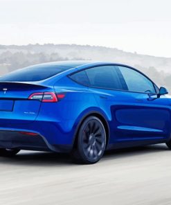 Blue Tesla paint by numbers