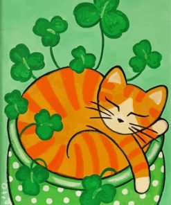Cat And Shamrock paint by numbers