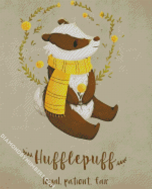 Cute Hufflepuff paint by numbers