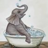 Cute Elephant In A Bathtub Diamond by numbers