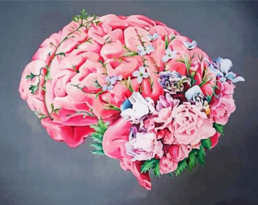 Floral Brain art diamond paint by numbers