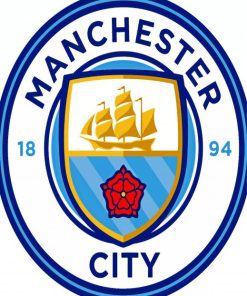Manchester City Soccer Team Logo Diamond by numbers