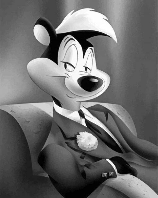 Monochrome Pepe Le Pew Paint By Number