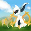 White Arceus Pokemon paint by numbers