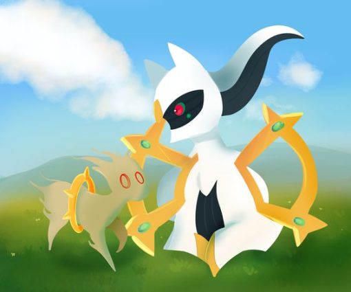 White Arceus Pokemon paint by numbers