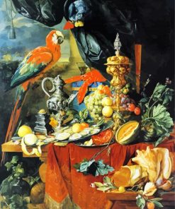 A Richly Laid Table With Parrots De Heem diamond paintings