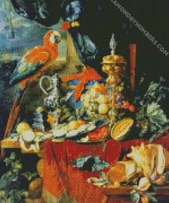 A Richly Laid Table With Parrots De Heem diamond paintings