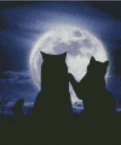 Couples Cats And Moon diamond paintings