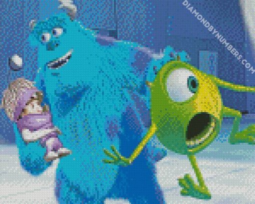 Cute Sully And Mike diamond painting