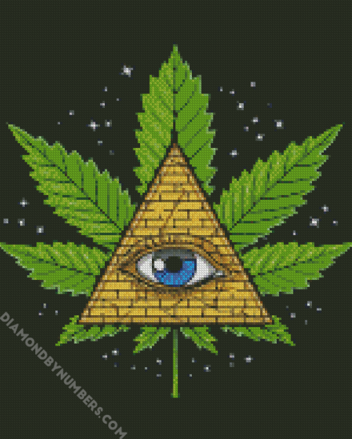 Psychedelic Weed Pyramid Diamond Pianting