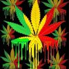 Cannabis leaf diamond painting
