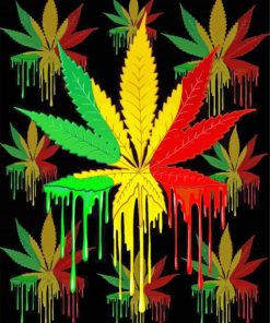 Cannabis leaf diamond painting