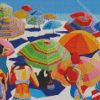 Abstract Ladies With Parasols On Th Beach diamond painting