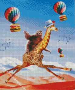 Sloth And Giraffe diamond painting