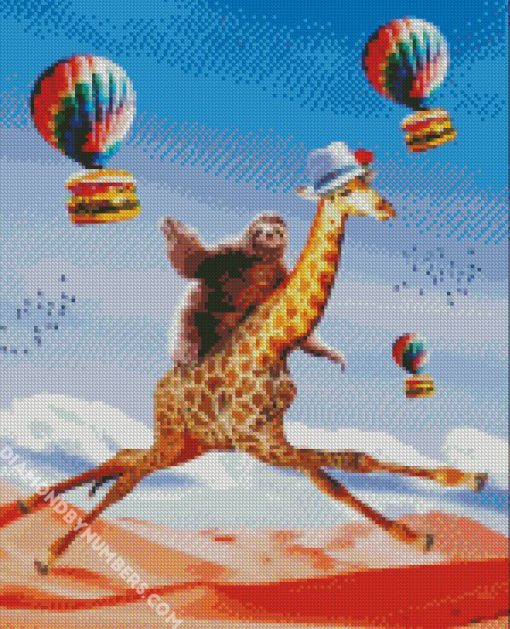 Sloth And Giraffe diamond painting