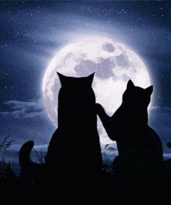 Couples Cats And Moon diamond paintings