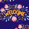 Floral Welcome Sign diamond painting