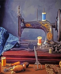 Retro Sewing Machine diamond painting