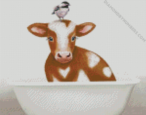 Cow In Bathub Diamond painting