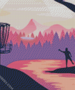 Disc Golf Silhouette painting