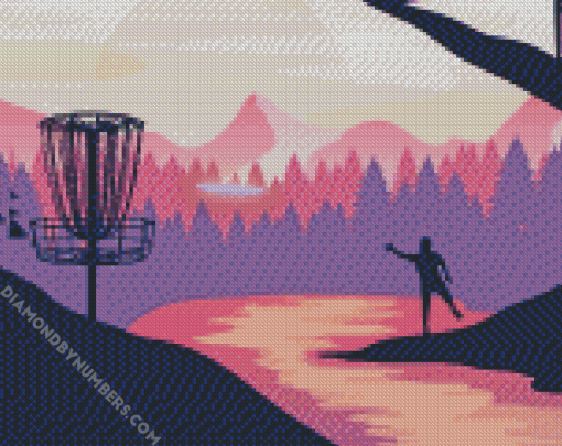 Disc Golf Silhouette painting