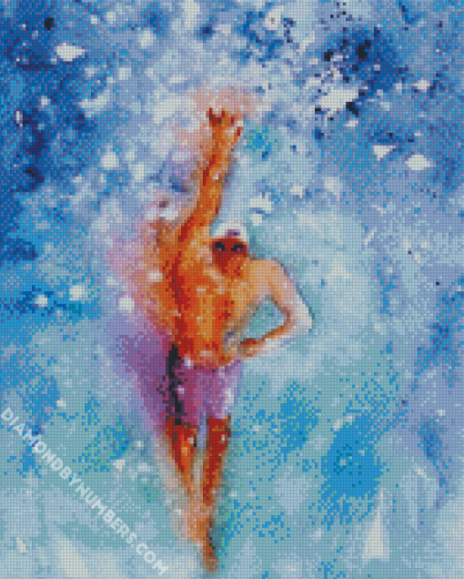 Swimming Man Paint by Numbers