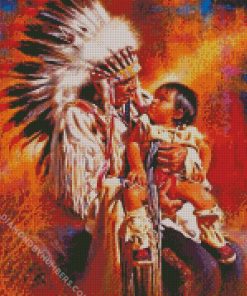 Indian Chief And Child diamond paintings