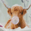 Highland Cow In Bathub Diamond painting