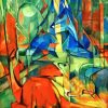 Deer in the Forest II by Franz Marc diamond painting