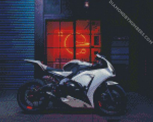 White Honda CBR 1000 RR Fireblade diamond paintings