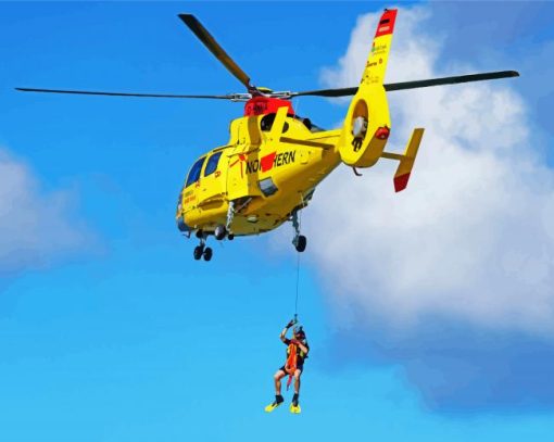 Yellow Medical helicopter