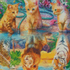 aesthetic Cats Water Reflection diamond paintings