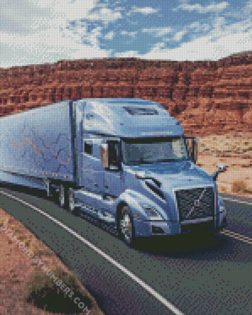 Grey Semi Truck diamond paintings
