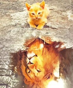 Cat Water Reflection diamond paintings