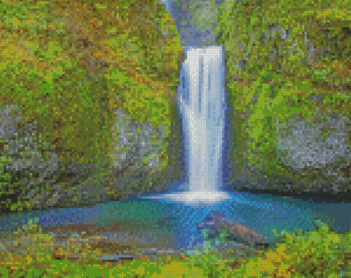 Multnomah Waterfall diamond paint