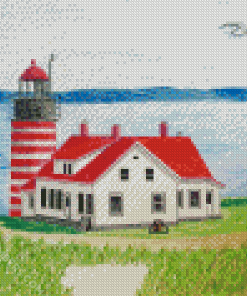 Aesthetic Quoddy Lighthouse Poster diamond paint