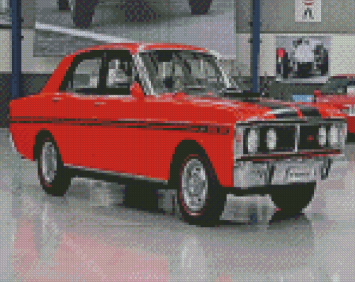 Red Xy Ford Falcon diamond painting
