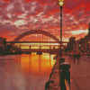 Newcastle Upon Tyne sunset diamond painting