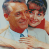 Cary Grant And Audrey Diamond Painting